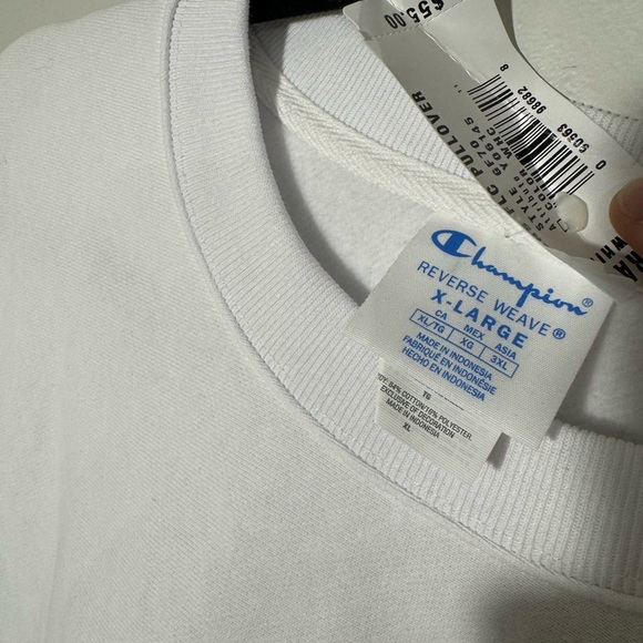 *NWT CHAMPION MEN'S REVERSE WEAVE GF70 Y06145 SWEATSHIRT WHITE PULLOVER Sz:XLG - Picture 4 of 4